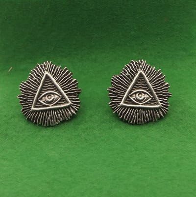 All Seeing Eye Pewter Cufflink Set UK Made