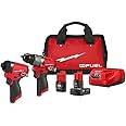 3497-22 For Milwaukee M12 FUEL 12V Cordless Li-Ion 2-Tool Combo Kit w/ 2 Batteries