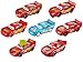 Cars 3 Collection of 7 Diecast Lightning McQueen Bling Bling Blue Dinoco Dinosaur Logo, Determined, Cactus, Tongue, Dirt Track, Smelll Swell,Tumbleweed Disney Pixar Die cast Set 1:55 Scale