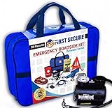 Car Emergency Kit First Aid Kit - Premium, Heavy Duty Car Roadside Emergency Kit - Jumper Cables, Portable Air Compressor, Tow Strap, Tire Pressure Gauge, Headlamp - Car Accessories for Women and Men