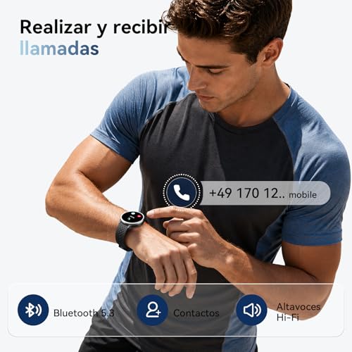 Men's Smart Watch 1.27 Inch Smartwatch Woman Round 2 Straps, Sleep Monitor Health and Fitness Functions 120+ Sports Modes 3ATM Waterproof for iPhone/Samsung/Android NBlack