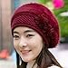 Beret Cap,Haoricu Fashion Womens Flower Knit Crochet Beanie Hat Winter Warm Cap (❤️G)