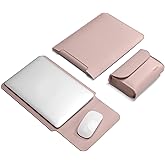 TAIKESEN 15.6 Inch Laptop Sleeve Case Computer Bag for 15.6" Acer Aspire/Predator, Inspiron, ASUS Dell Notebook, HP Pavilion, IdeaPad 330, ThinkPad E590, Chromebook, PU Bag with Small Case, Pink