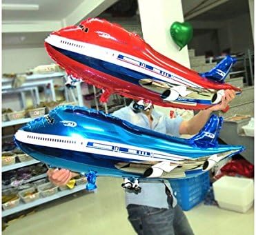 Oversized Jetliner foil balloons children birthday gifts holiday party classic toys Boeing aircraft plane balloons (color:Red)