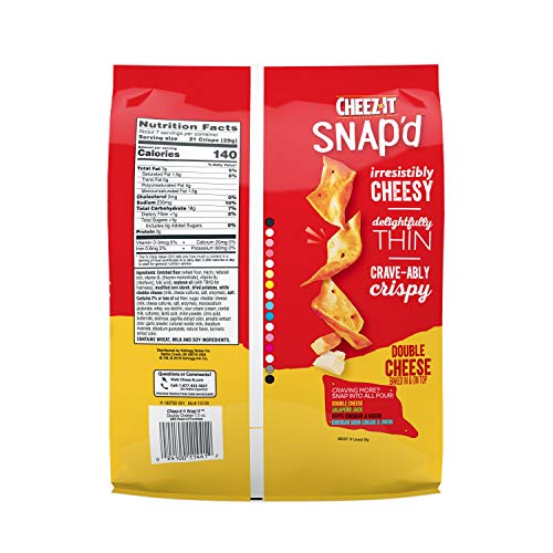 CheezIt Snap'd, Cheesy Baked Snacks, Double Cheese, 7.5oz Bag Pricepulse