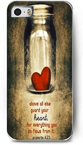 Iphone 5 Case OUO Inspirational and motivational life quotes above all else guard your heart, for everything you do flows from it PROVERBS 4.23 - Thin Hard Plastic Case Cover Protection for iphone 5s