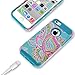 iPhone 5C Case,iphone5C Case,Kmall(TM) for iPhone 5C 2in1 High Impact Hybrid Dual Layer Case Heavy Duty Case Full-body Matte Rugged Armor Cover Case with Totem Tribe Floral Pattern (Blue)