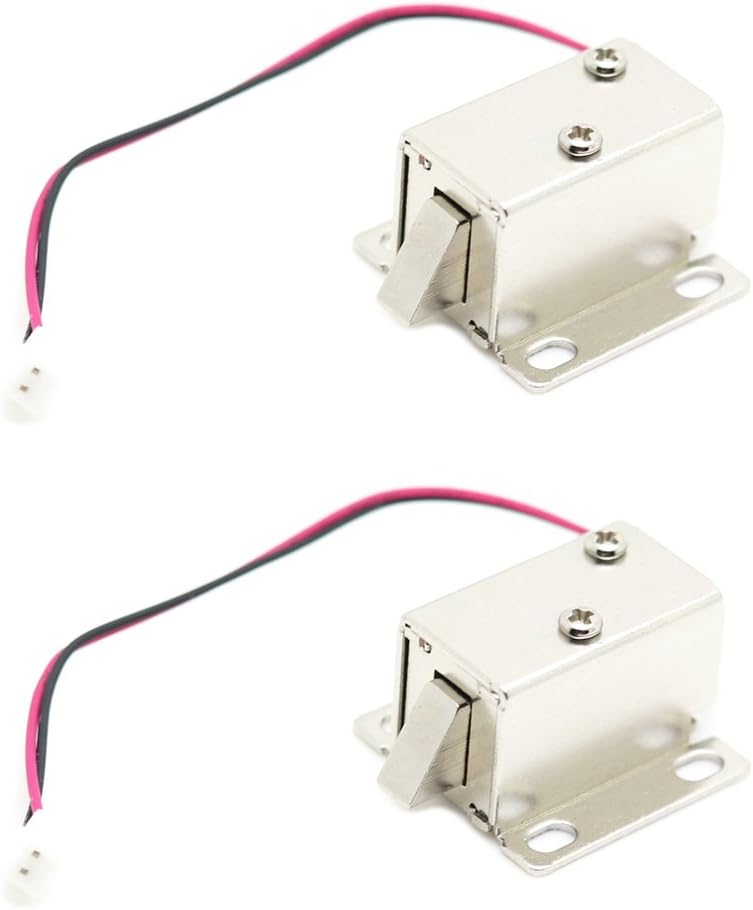 Mini Small DC 5V/DC 6V Solenoid Lock Electromagnetic Electric Control Lock Cabinet Drawer Lock DIY Project(2pcs/Pack)