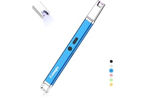 Aneagle Lighter Electric Candle Lighter Upgraded Rechargeable Candle Lighter with LED Flashlight Windproof Flameless and Hanging Hook LED Battery Display Arc Candle Lighter for Candle Grill Camping