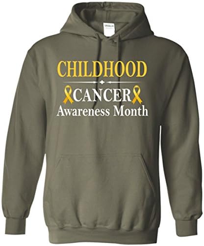Childhood Cancer Awareness Month (CCAM), Childhood Cancer Hoodie (XXL,Military Green)