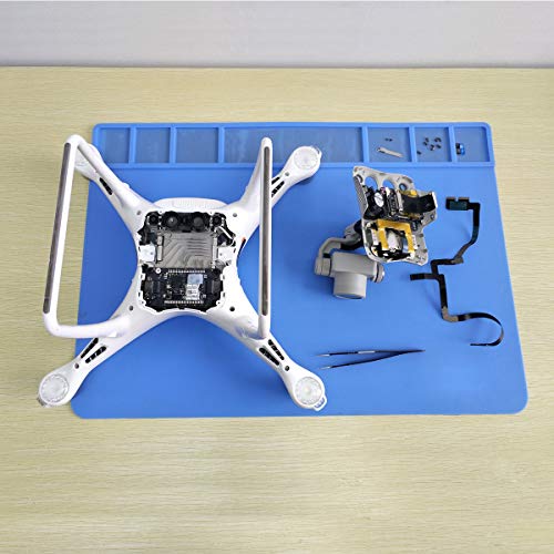 STARTRC Magnetic Heat Resistant Silicone Repair Tool Mat for Soldering Iron,Phone and Computer Repair,Gift for Techie,DIY Drone Maintenance Repair Mat 19.69 x 13.78 inch