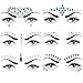 Lady Up Face Gems Stick on Rhinestones Mermaid Bindi Crystals Jewels Glitters Eyes Face Temporary Tattoos Stickers for Halloween Festival Carnival Party