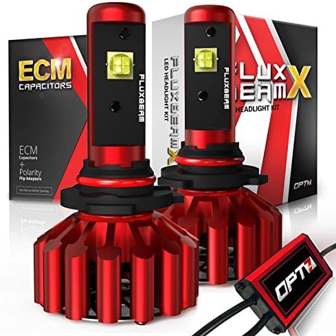 OPT7 Fluxbeam X 9005 LED High Beam Bulbs w/Arc-Beam Lens - 8,400LM 6000K Intense Daytime White - Million Mile Lifetime - 2 Year Warranty