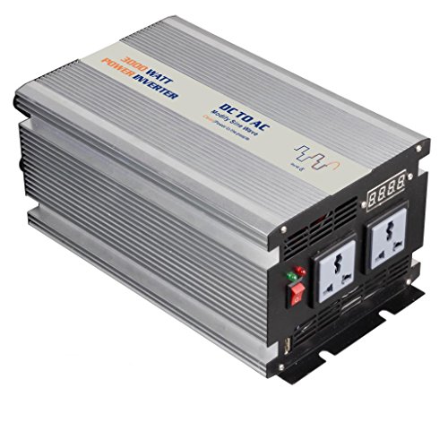 Eyourlife 3000W (Peak 6000W) Modified Sine Wave Car Power Inverter Adapter USB 24V DC to 220V AC