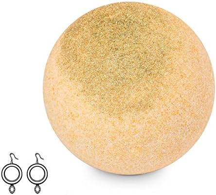 JewelBath, Bath bomb"Golden Bath" with a silver jewellery surprise (Earrings)