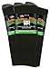 Loose Fit Stays Up Men's and Women's Casual Crew Socks (Pack of 3) Made in USA Cushioned Sole (Medium, Black)