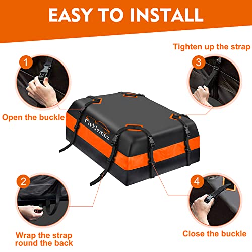 FIVKLEMNZ 15 Cubic Car Roof Bag Cargo Carrier, Waterproof Rooftop Cargo