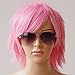S-noilite Cosplay Curly Hair Tail Full Wigs Short Wig Women/men Wig UPS Post (short, Dark pink)