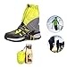 AKEfit Outdoor Waterproof Snow Leg Gaiters Hiking Walking Climbing Hunting Leggings Cover Leg Gaiters for Men and Women (lemon green)