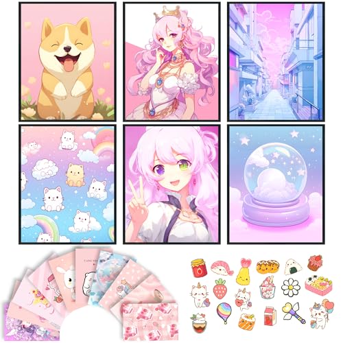97 Decor Kawaii Wall Art Poster - Cute Anime Room Decor Aesthetic Collage for Bedroom, Dormitory, Kids Room (8x10 UNFRAMED)