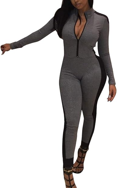 grey bodycon jumpsuit