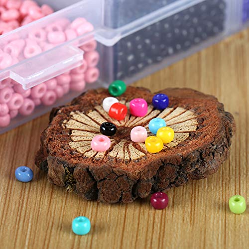 image for Naler 7500pcs Multicolor 3mm Pony Glass Seed Beads with Lobster Clasps