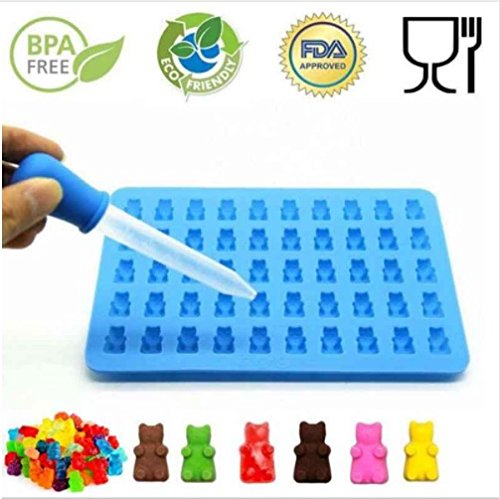 DIY 2017 Fashion Kitchen Tools Mold 1 Set 50 Cavity Silicone Gummy Bear Chocolate Mold Candy Maker Ice Tray Jelly Moulds