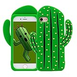 iPhone 7 Case, MC Fashion Cute 3D Vivid Cactus Prickly Pear Plant Soft and Protective Silicone Phone Case Skin for Apple iPhone 7 (2016) and iPhone 8 (2017) (Cactus)
