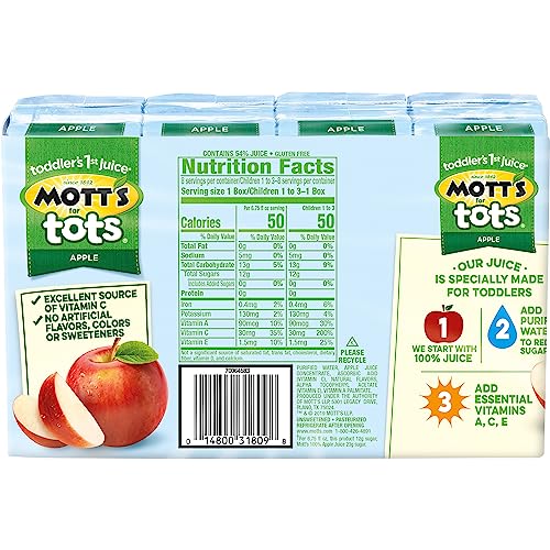 MOTT’S FOR TOTS APPLE, 6.75 FL OZ BOXES, 8 PACK
