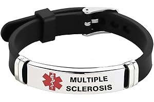 Chili Jewelry Women Men's Red Medical ID Bracelets for Emergency First Aid Laser Engraved Identification Stainless Steel Adjustable Silicone Wristband Bracelets