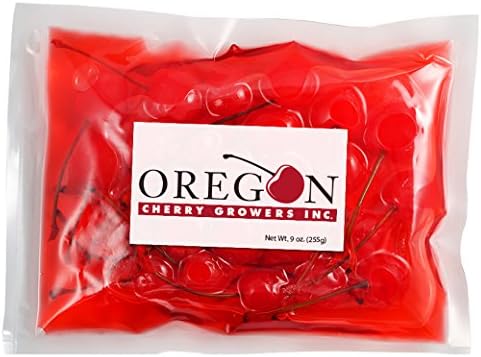 Oregon Cherry Growers Foodservice Traditional Maraschino Cherries, 9 Ounce, Pack of 16