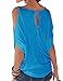 Celltronic Women Cold Shoulder Tops Shirring Drape T Shirt