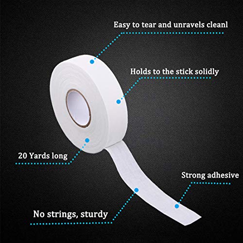 Boaton 2Pcs Hockey Tape, Hockey Stick Tape, Blade Tape, Grip Tape, Hockey Accessories for Hockey Sticks, 1 Inch Wide, 27 Yards Long (White) - Thumbnail 4