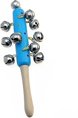 Playwrite Wooden Jingle Stick 10 Bells 21cm Musical Toy Assorted Colours view 2