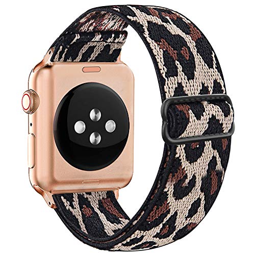 Dsytom Adjustable Elastic Band Compatible with Apple Watch Bands 38mm 40mm 42mm 44mm Stretchy Soft Strap Women… - Image 3