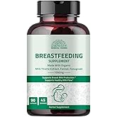 Breastfeeding Supplement - Support Increase Milk Supply with Fenugreek Fennel and Milk Thistle - Lactation Support Supplements for Supports Healthy Breast Milk Production 90 Capsules