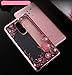 Honor 6X Case ,Opretty Slim Soft Gel Clear Bling Case Rose Gold Metal Plating Bumper Cover With 360 Rotating Ring Grip/Stand Holder/Kickstand For Honor 6X (Pink Flower)