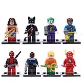 PK The Avengers super heroes minifigures 8pcs per set Wonder Woman Spider Man Bat Man Deadpool The Flash Cat Wonman Clown Free, Colorful