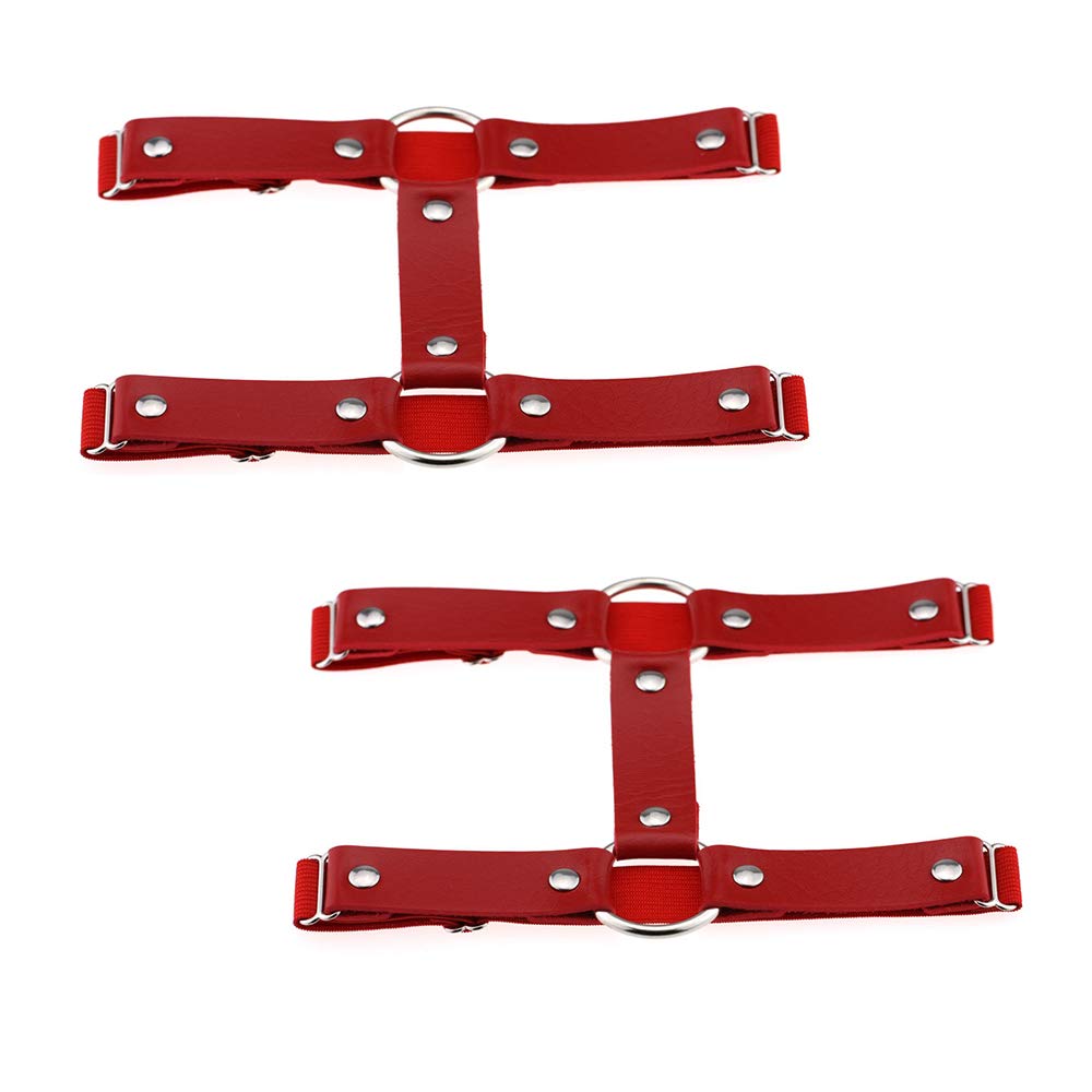 alisikee 2PCs Adjustable Elastic Leg Garter Belt, 2 Rows Fashion Thigh Garters for Women