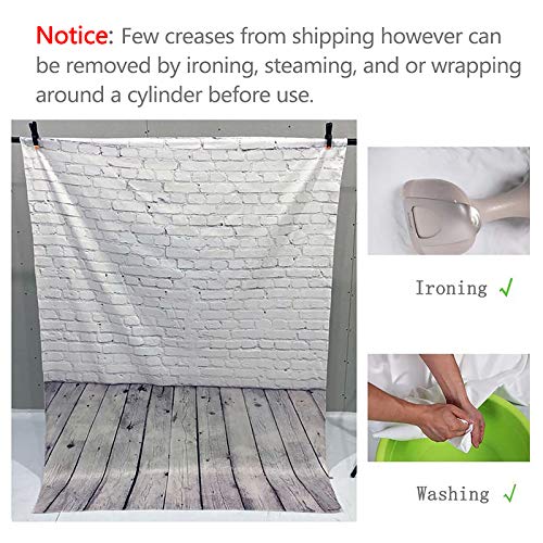 Allenjoy-5x7ft-Fabric-White-Brick-Wall-with-Gray-Wood-Floor-Photography-Backdrop-Newborn-Baby-Photoshoot-Child-Kids-1st-Birthday-Cake-Smash-Photo-Background-Photographer-Props