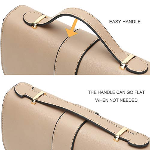 Catmicoo Crossbody Purses for Women Classic Small Satchel Bags for Women (Apricot)