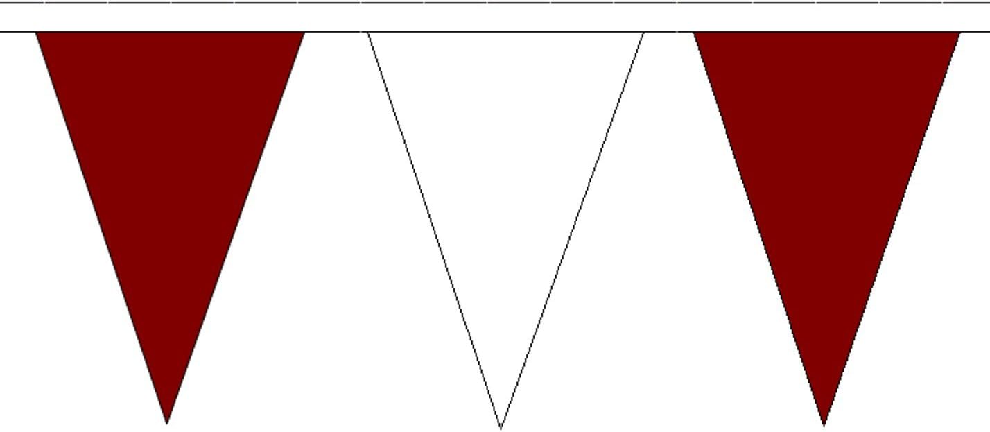 1000 Flags Maroon and White Triangular String 54 Flag