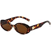 BRMHDY Retro Oval Sunglasses for Women 90s Classic Shades Vintage Fashion Womens Sun Glasses