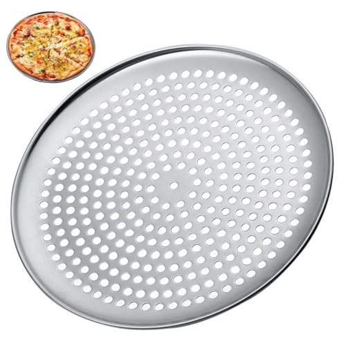 Xoeryoy Pizza Pan With Holes, Round Pizza Pan 16 Inch Nonstick Steel Tray with Perforated Holes for Baking Pie Crisper Server