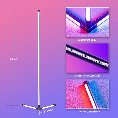 Corner Floor Lamp for Living Room, Corner Light, RGB Color Changing
