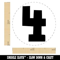 Fun Bold Font Letters and Numbers Rubber Stamp for