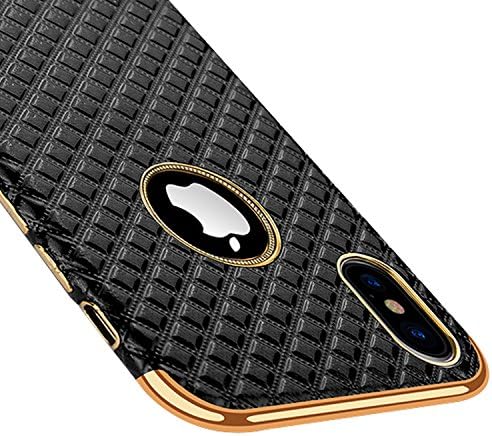 eaLAB luxury iphone x case black xphone slim for apple iphonex cover protective aphone i phone 10 iphonexcase with 2 pcs tempered glass screen protector