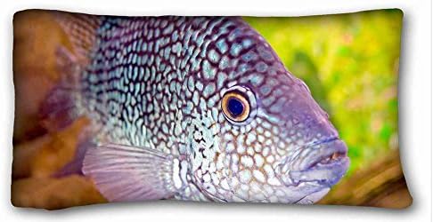 Custom Cotton &amp; Polyester Soft ( Animals aquarium small fish ) Pillow Cushion Case Cover One Sides Printed 20x36 Inches suitable for King-bed