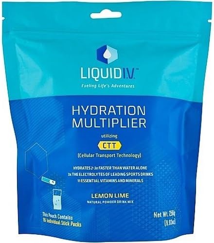 Liquid I.V. Hydration Multiplier Lemon Lime, 16 Packets Per Bag (4 Pack)
