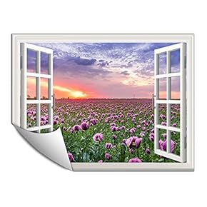 Wall Paper Small Wall Mural Beautiful Scenery Out of The Window Wall Art Removable Wall Decoration for Bedroom Living Room - 24x32 inches